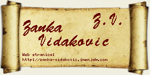 Žanka Vidaković vizit kartica